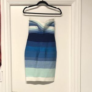 Blue striped bandage dress
